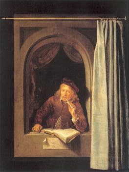 格裡特 道 Painter with Pipe and Book 格裡特 道 Painter with Pipe and Book